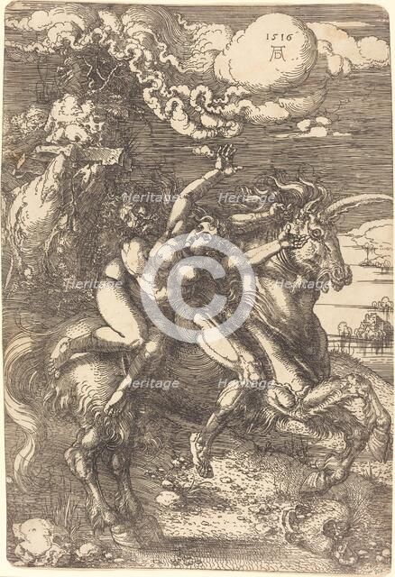 Abduction on a Unicorn, 1516. Creator: Albrecht Durer.