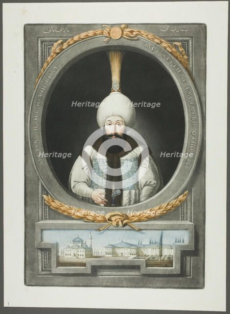 Abdul Hamid Khan, from Portraits of the Emperors of Turkey, 1815. Creator: John Young.