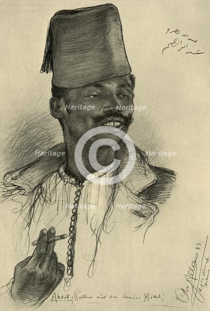 Abdul, waiter at the Aswan Hotel, Egypt, 1898.  Creator: Christian Wilhelm Allers.