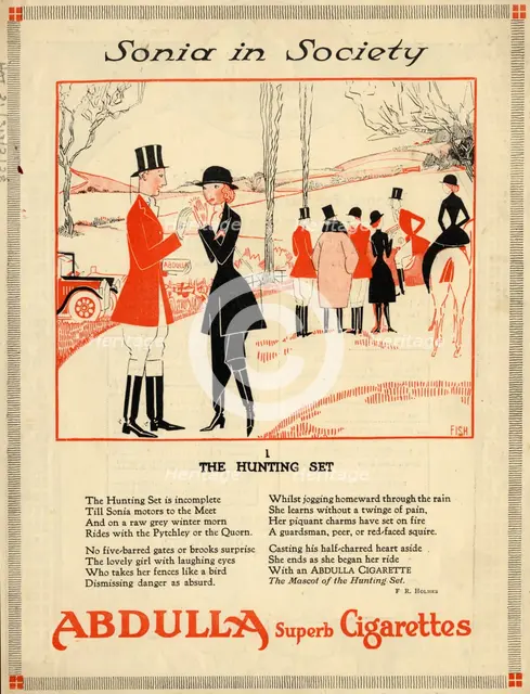 Abdulla Cigarettes, 1920s. Artist: Fish
