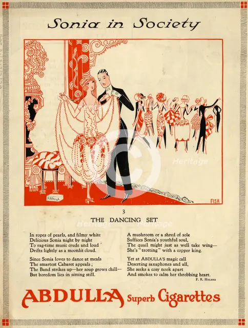 Abdulla Cigarettes, 1920s. Artist: Fish