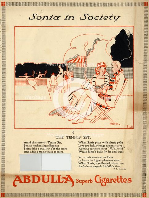 Abdulla Cigarettes, 1920s. Artist: Fish