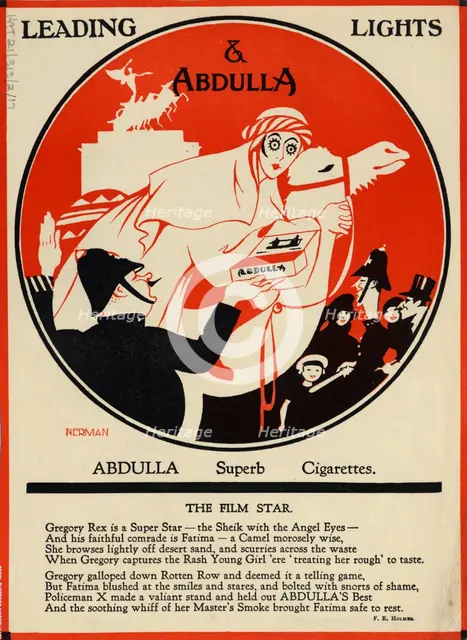 Abdulla Cigarettes, 1920s. Artist: Nerman