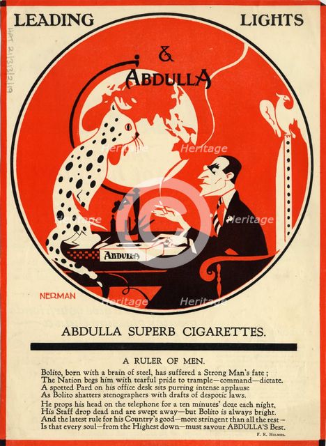 Abdulla Cigarettes, 1920s. Artist: Nerman