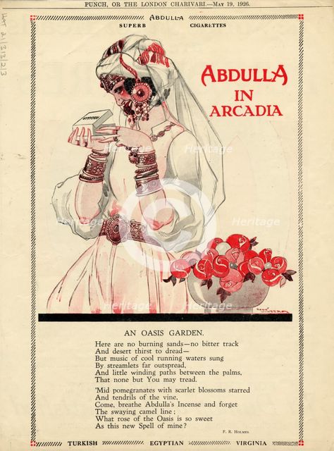 Abdulla Cigarettes, 1926. Artist: René Vincent