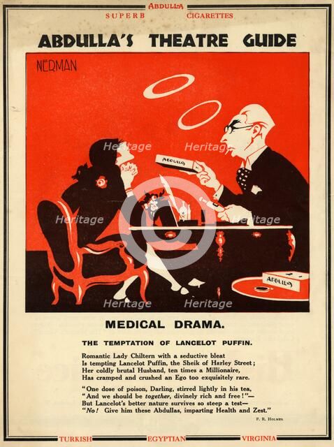 Abdulla Cigarettes, 1928. Artist: Nerman