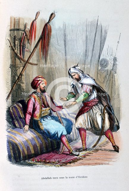 'Abdullah Received in the Tent of Ibrahim Pasha', 1818, (c1847). Artist: Jean Adolphe Beauce