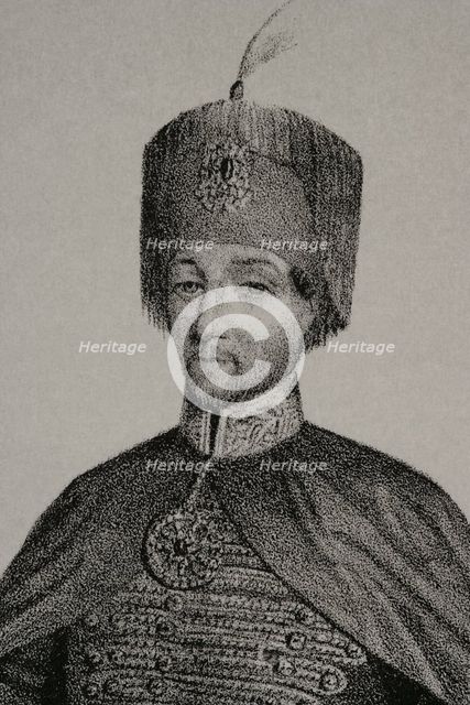 Abdulmejid I, (1823-1861), Sultan of the Ottoman Empire (1839-1861), 1852. Detail. From "Detail.  Creator: Martínez.