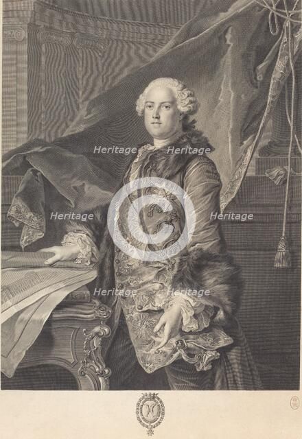 Abel Francois Poisson, Marquis de Marigny. 1761. Creator: Johann Georg Wille.