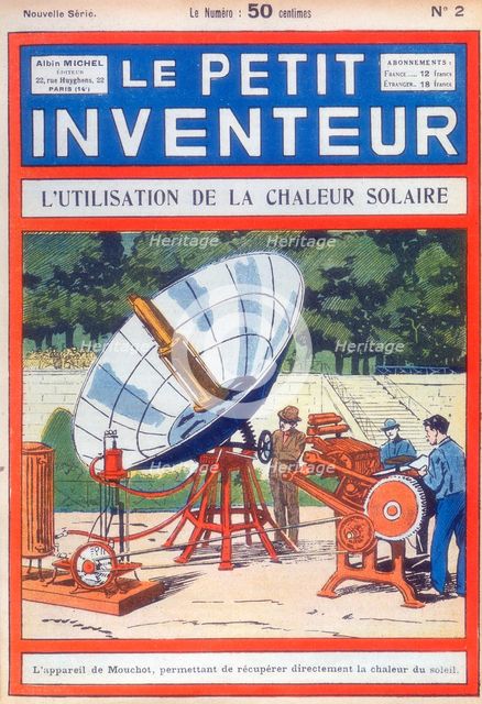 Abel Pifre's solar-powered printing press, c1894 ([c1927). Creator: Unknown.