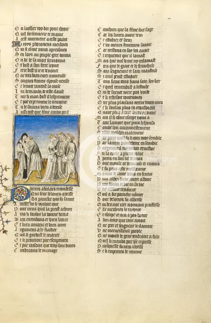 Abelard Embracing Heloise; Roman de la Rose, about 1405. Creator: Unknown.