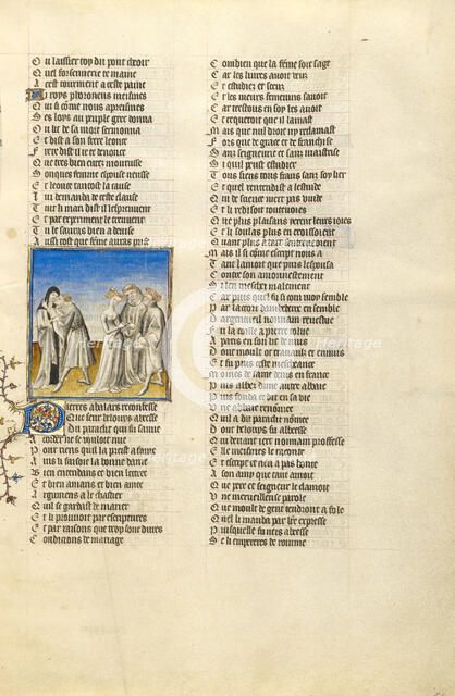 Abelard Embracing Heloise; Roman de la Rose, about 1405. Creator: Unknown.