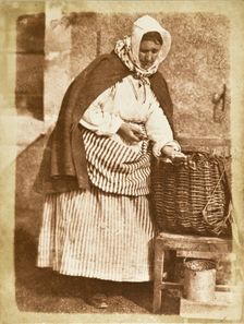 Aben Fishwife (Mrs. Flucker Of Newhaven, Shucking Oysters), Printed 1845. Creator: Hill & Adamson