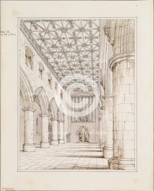 Aberdeen Cathedral - Interior of Nave, 1848-1852. Creator: Robert William Billings.