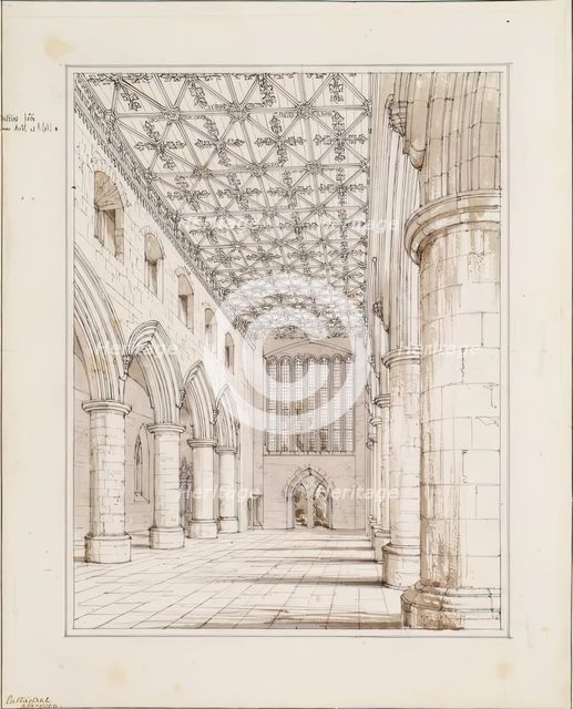 Aberdeen Cathedral - Interior of Nave, 1848-1852. Creator: Robert William Billings.