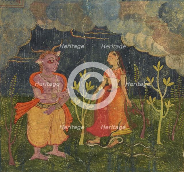 Abhisarika Nayika, folio from a Rasikpriya, ca. 1615-1625. Creator: Unknown.