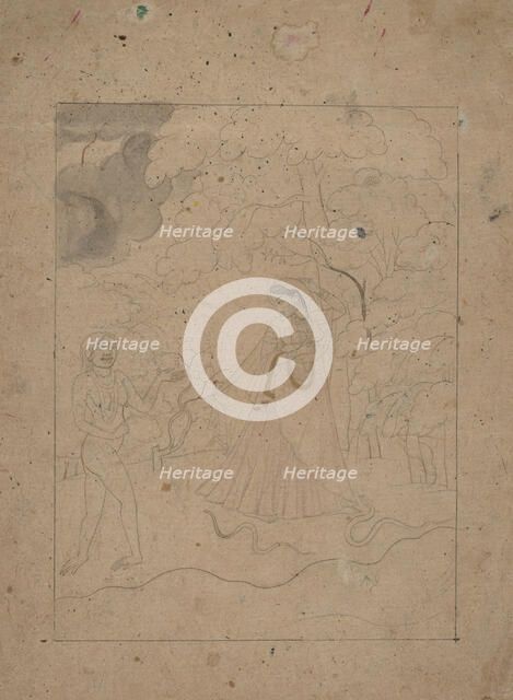 Abhisarika Nayika (Heroine Braving the Night), ca. 1800. Creator: Unknown.