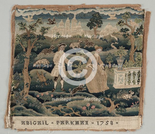 Abigail Parkman Embroidery, early 18th century. Creator: Unknown.
