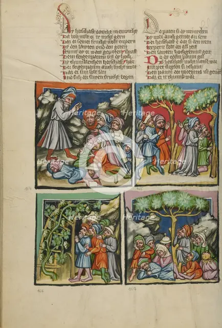 Abimelech Gathering Support: Jotham's Comparison: The Trees Choosing a King..., about 1400-1410. Creator: Unknown.