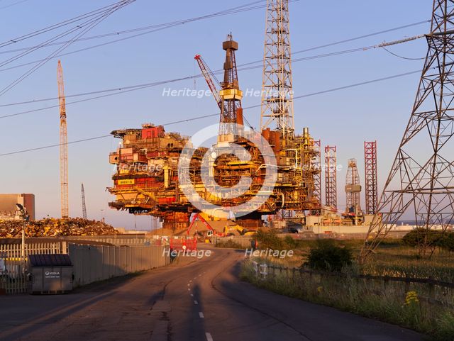 Able Seaton Port, Brent B Oil Rig, Greythorp, Hartlepool, County Durham, 2019. Creator: James O Davies.