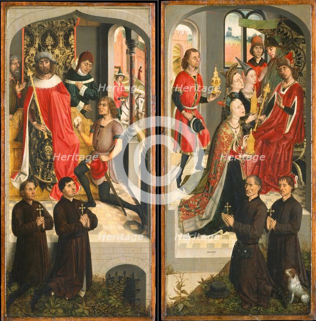 Abner's Messenger before David (?); The Queen of Sheba Bringing Gifts to Solomon..., ca. 1480. Creator: Master of the Saint Barbara Legend.
