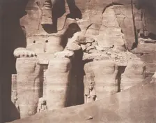 Abo-Sembil, Grand Spéos, Statues Colossales vues de Face (Parte Inférieure), 1851-52. Creator: Félix Teynard