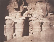 Abo-Sembil, Grand Spéos, Statues Colossales vues de Face (Parte Inférieure), 1851-52. Creator: Félix Teynard