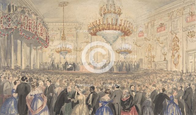 Abolition Meeting Held at Willis's Rooms in Honor of Harriet Beecher Stowe, 1853. Creator: William Henry Fisk.