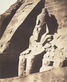 Abou Sembil, Grand Spéos - Statues Colossales, Vues de Trois-Quarts, 1851-52. Creator: Félix Teynard