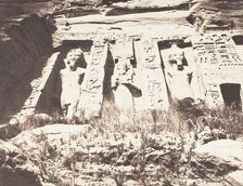 Abou-Sembil, Petit Spéos - Partie Gauche de la Façade, 1851-52, printed 1853-54. Creator: Félix Teynard