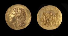 Aboukir Medallion. The obverse: head of Alexander the Great..., 3rd cen. AD. Creator: Numismatic, Ancient Coins