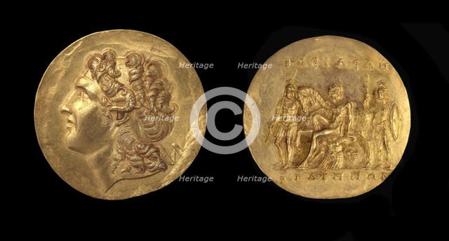 Aboukir Medallion. The obverse: head of Alexander the Great..., 3rd cen. AD. Creator: Numismatic, Ancient Coins  .