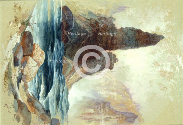 Above Tower Falls, Yellowstone, 1872. Creator: Thomas Moran.