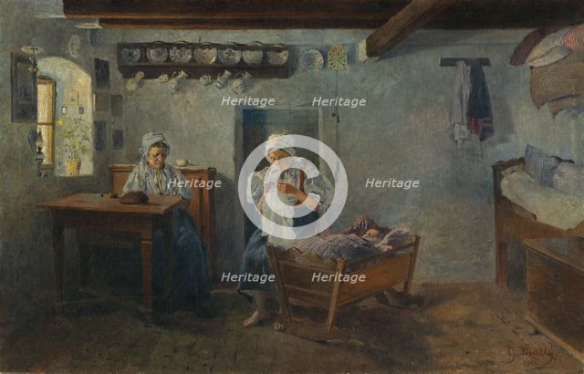 Above the Cradle, 1906. Creator: Gustav Mally.