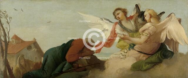 Abraham with the three Angels, 1750-1780. Creator: Francesco Zugno.