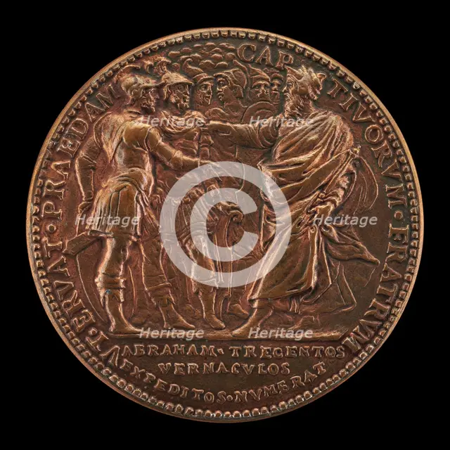 Abraham and His Captains Met by Melchizedek [reverse], 1582. Creator: Unknown.
