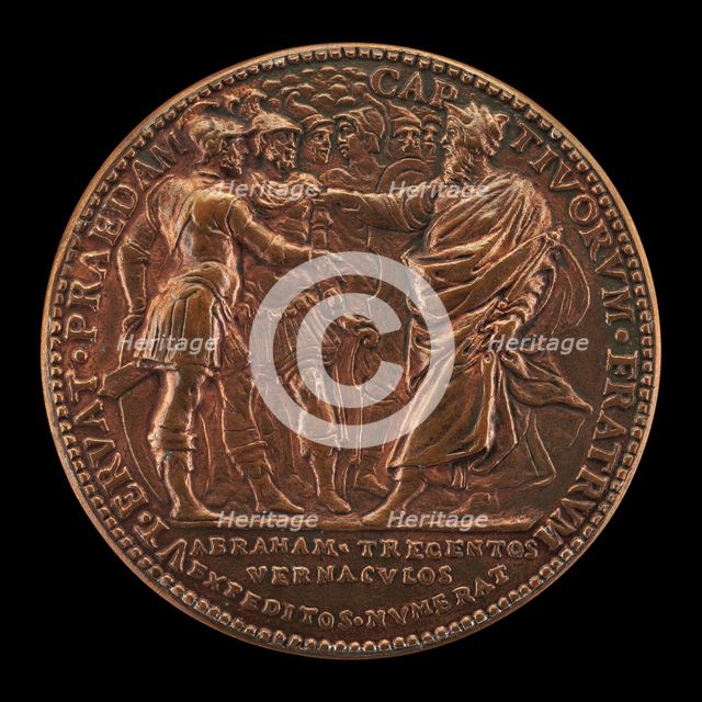 Abraham and His Captains Met by Melchizedek [reverse], 1582. Creator: Unknown.