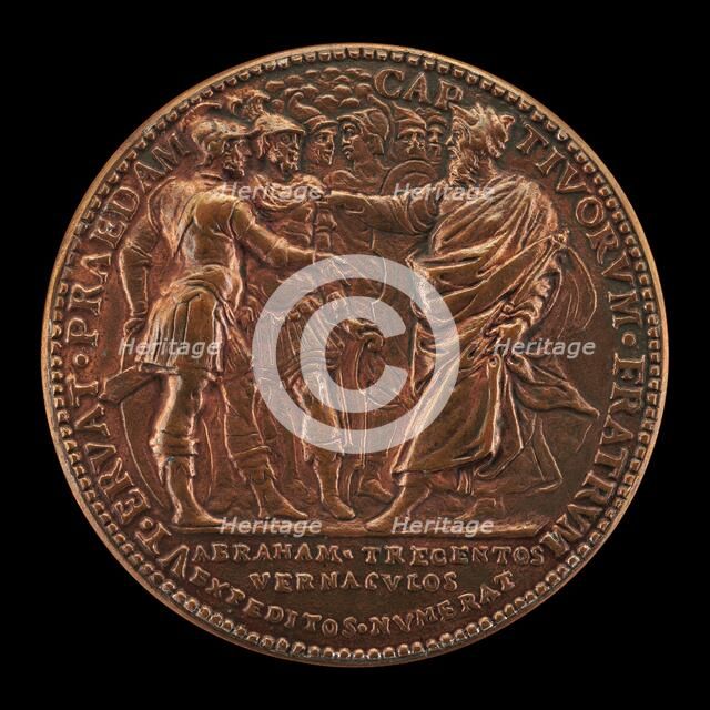 Abraham and His Captains Met by Melchizedek [reverse], 1582. Creator: Unknown.