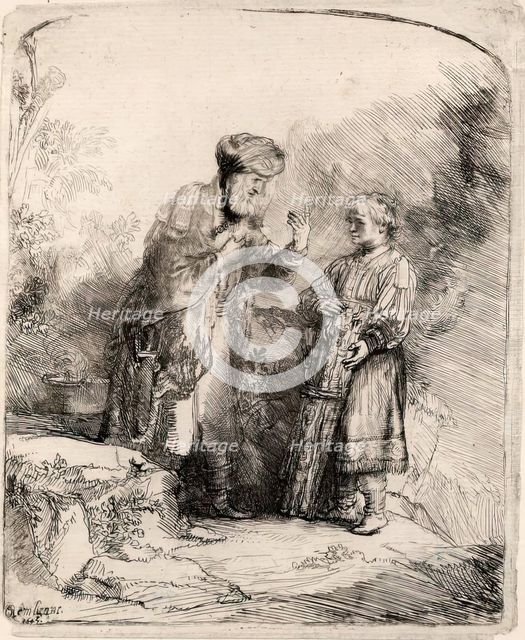 Abraham and Isaac, 1645. Creator: Rembrandt Harmensz van Rijn.