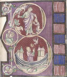 Abraham and Isaac, and Noah in the ark, c1295-c1305. Creator: Unknown