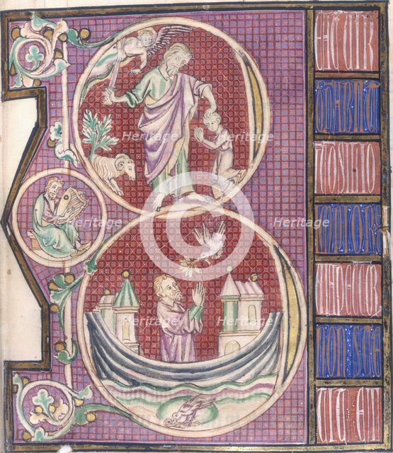 Abraham and Isaac, and Noah in the ark, c1295-c1305. Creator: Unknown.