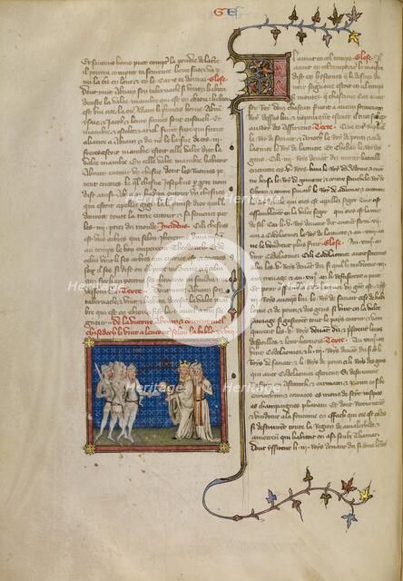 Abraham and Melchizedek, about 1360-1370. Creator: Master of Jean de Mandeville.