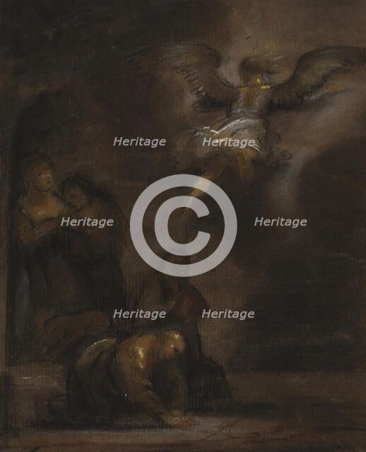 Abraham and the Angel, mid 19th century. Creator: Alfred Jacob Miller.