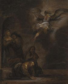 Abraham and the Angel, mid 19th century. Creator: Alfred Jacob Miller