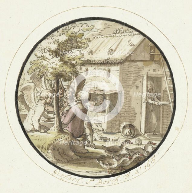 Abraham and the Angels, 1615. Creator: Gerard ter Borch I.