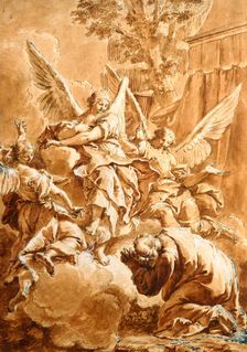 Abraham and the Three Angels, c1750. Creator: Francesco Fontebasso