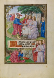 Abraham and the Three Angels; Spinola Hours, about 1510-1520. Creator: Master of James IV of Scotland