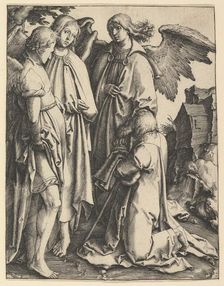 Abraham and Three Angels, ca. 1513. Creator: Lucas van Leyden