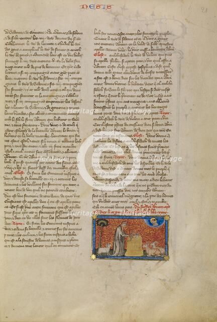 Abraham at the Altar, about 1360-1370. Creator: Master of Jean de Mandeville.