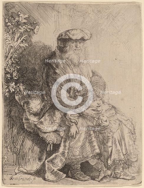Abraham Caressing Isaac, c. 1637. Creator: Rembrandt Harmensz van Rijn.